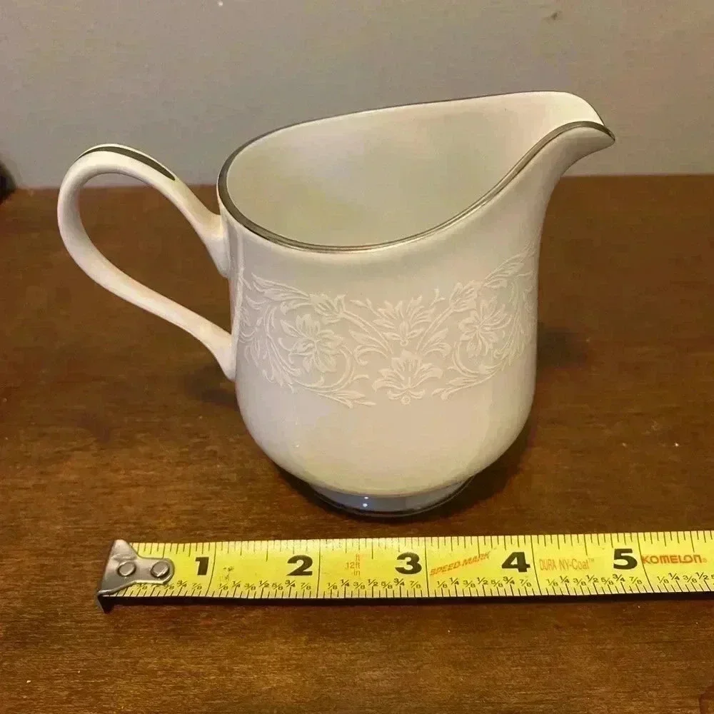 Sugar & Creamer Set White Silver‎ Gracie Fine China Concerto MCM Made in Japan